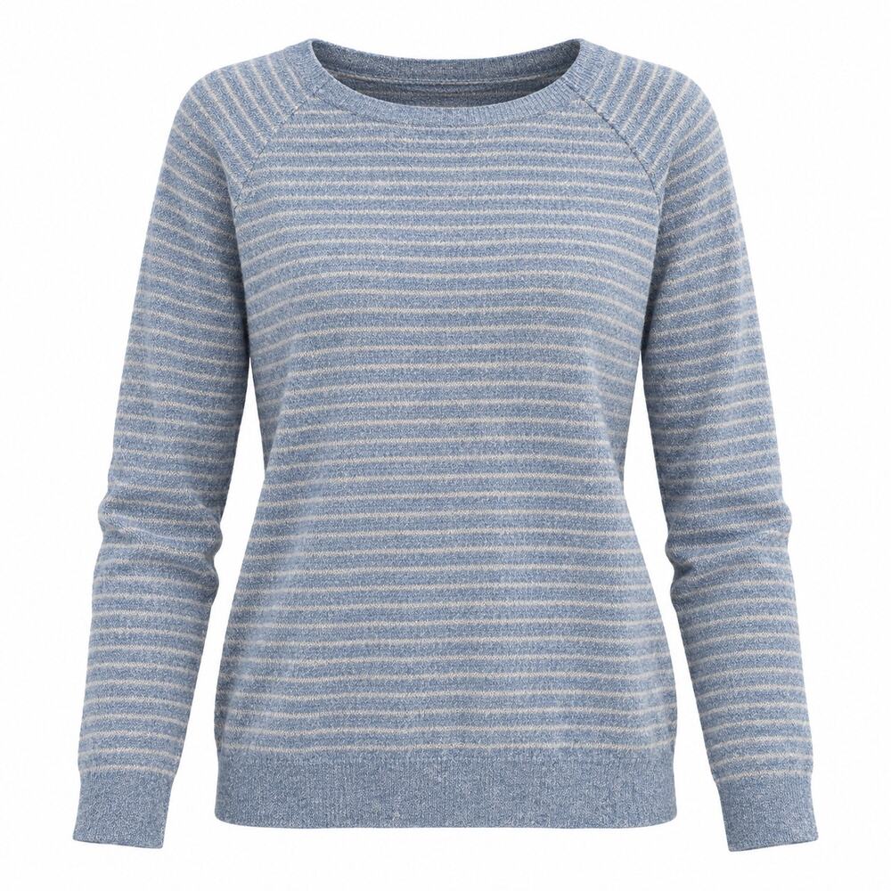Vineyard Vines Women XL Blue Striped Wool Linen Cashmere Sweater Coastal